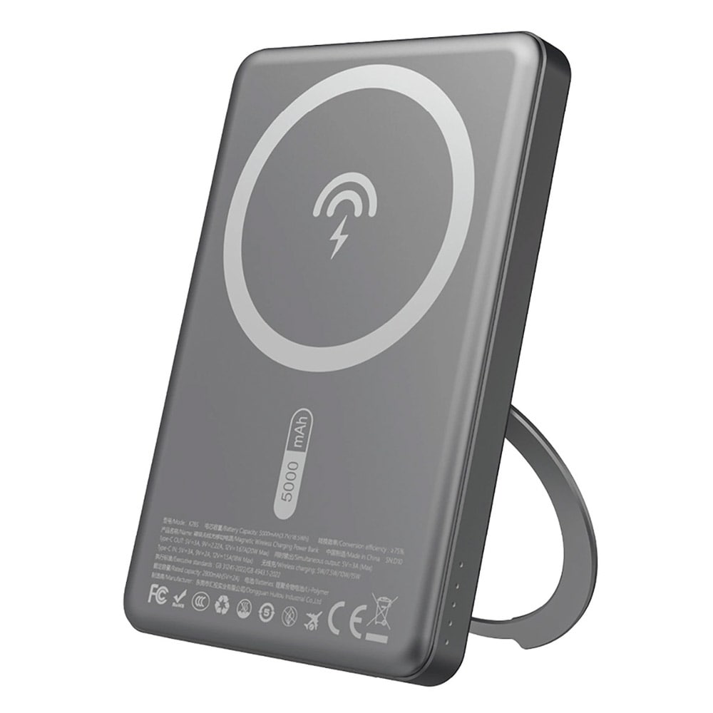 Dudao powerbank 5000mAh med MagSafe & 20W PD  med ställ – Grå