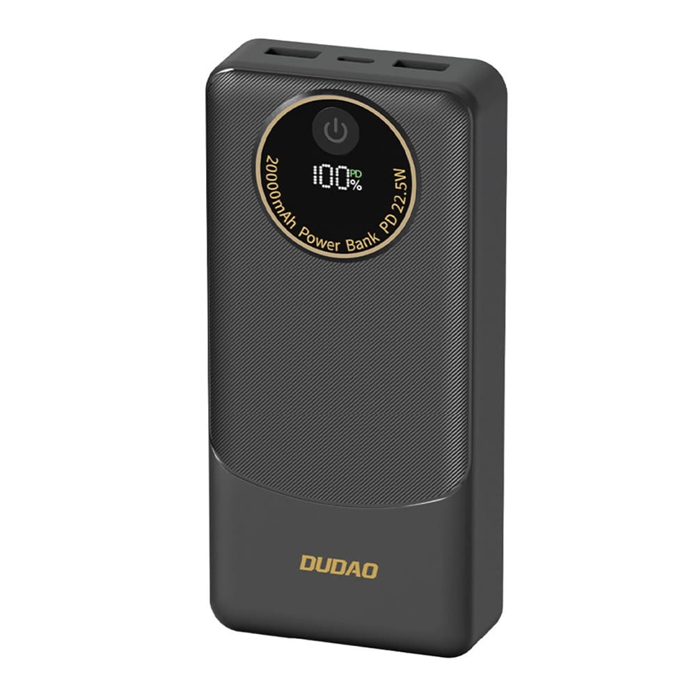 Dudao Powerbank 20 000 mAh 22,5 W PD med 2×USB-A och USB-C – Svart