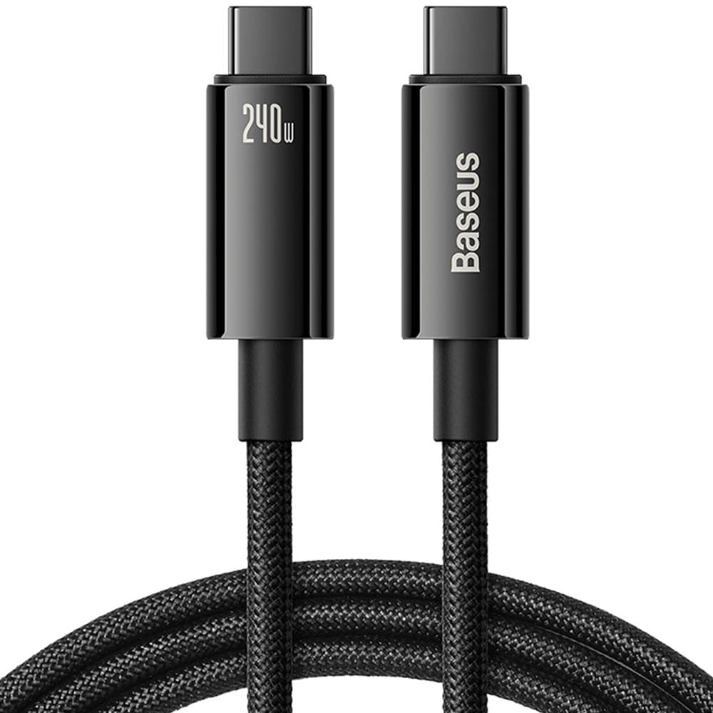 Baseus USB-C-kabel 240 W 1 m, svart – snabbladdning och dataöverföring