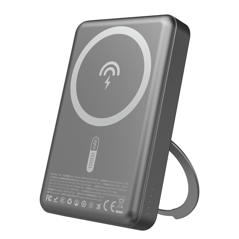 Dudao Powerbank 10000mAh PD 22,5W med MagSafe och stativ - Grå