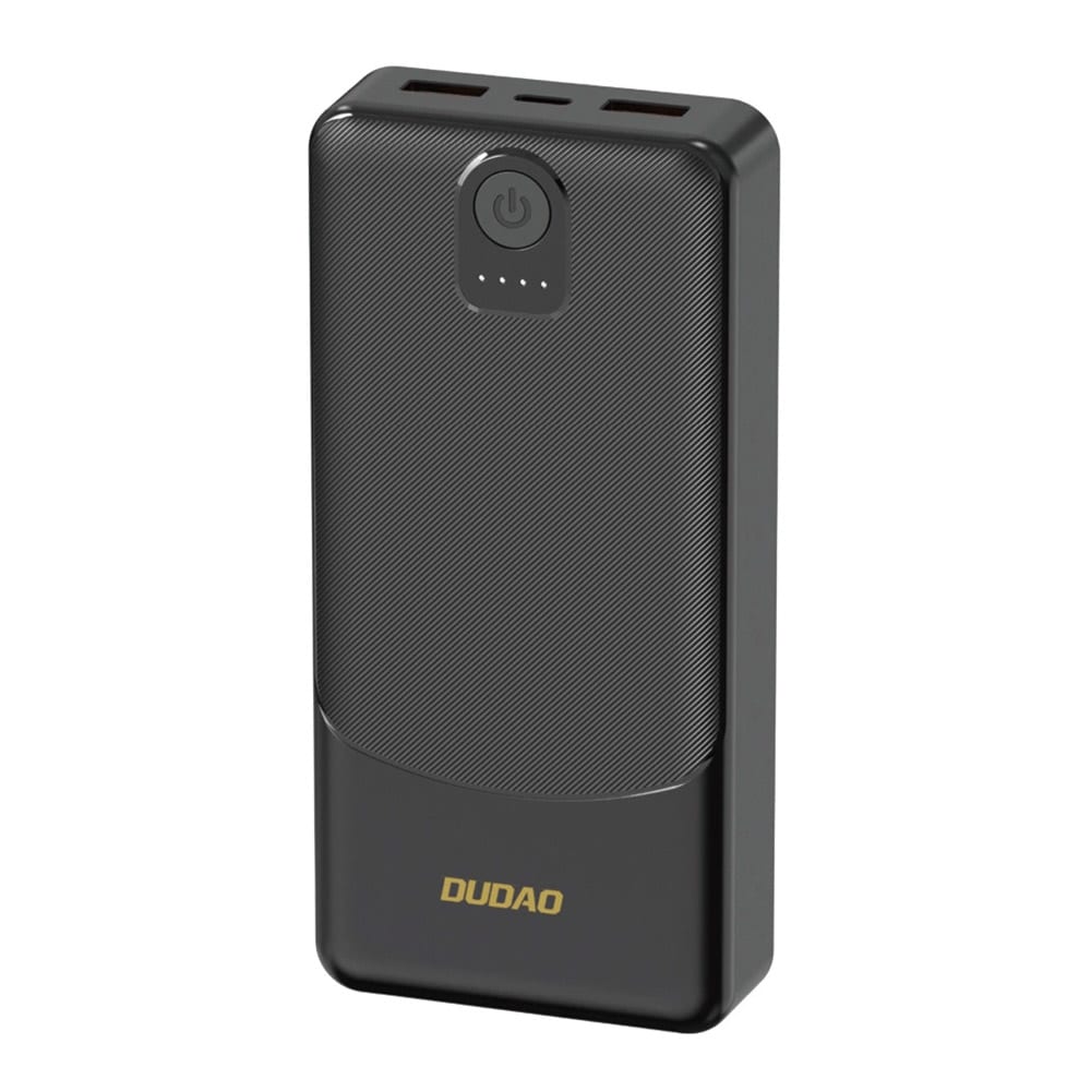 Dudao Powerbank 10000 mAh 2,4A med 2 × USB-A – Svart