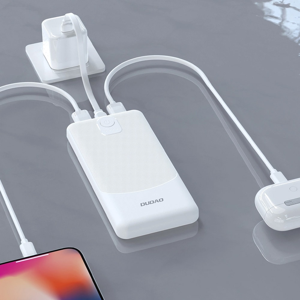 Dudao Powerbank 10000 mAh – PD 22,5 W med USB-C och 2×USB-A – Svart