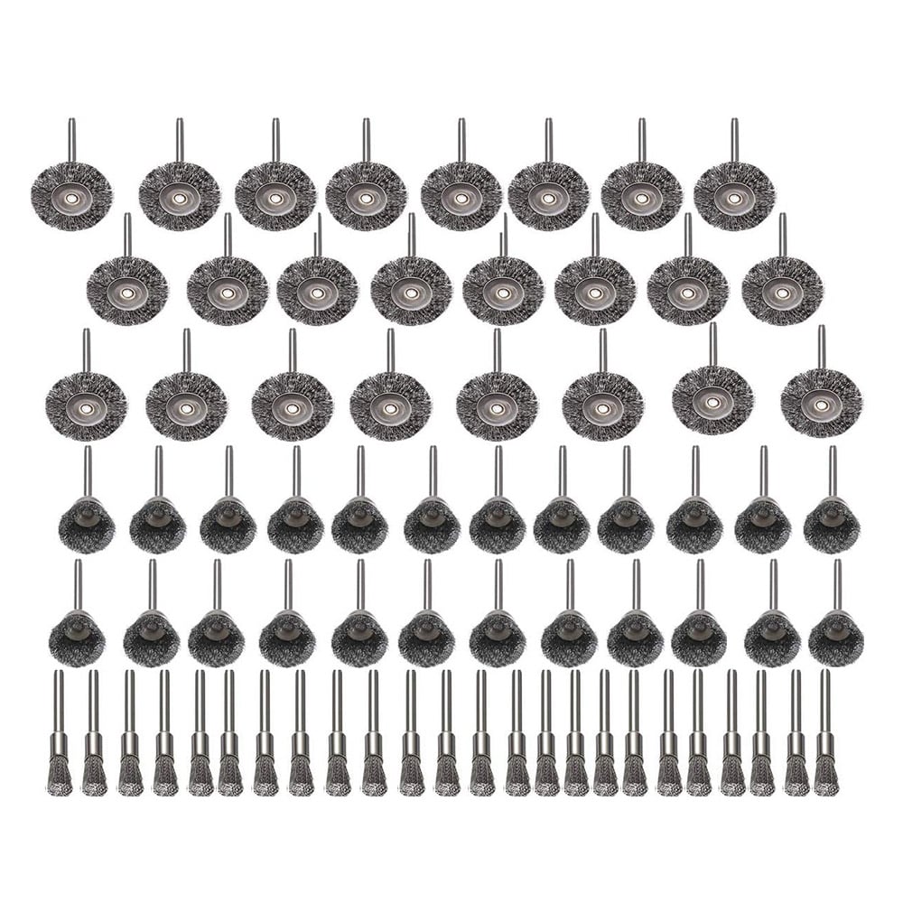 Slipborstar i rostfritt stål 72 delar med 3 mm skaft