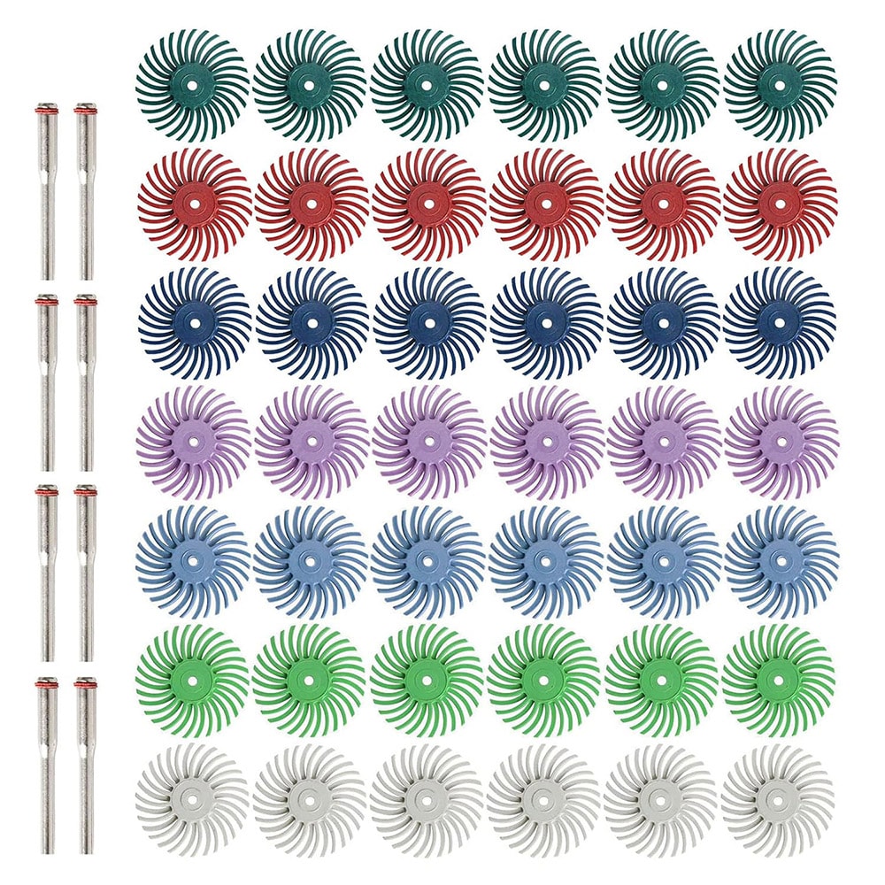 Poleringsskivor radial 50 delar med 3 mm skaft