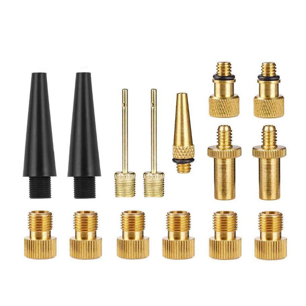 Cykelventiladapter kit 15 delar för olika ventiltyper
