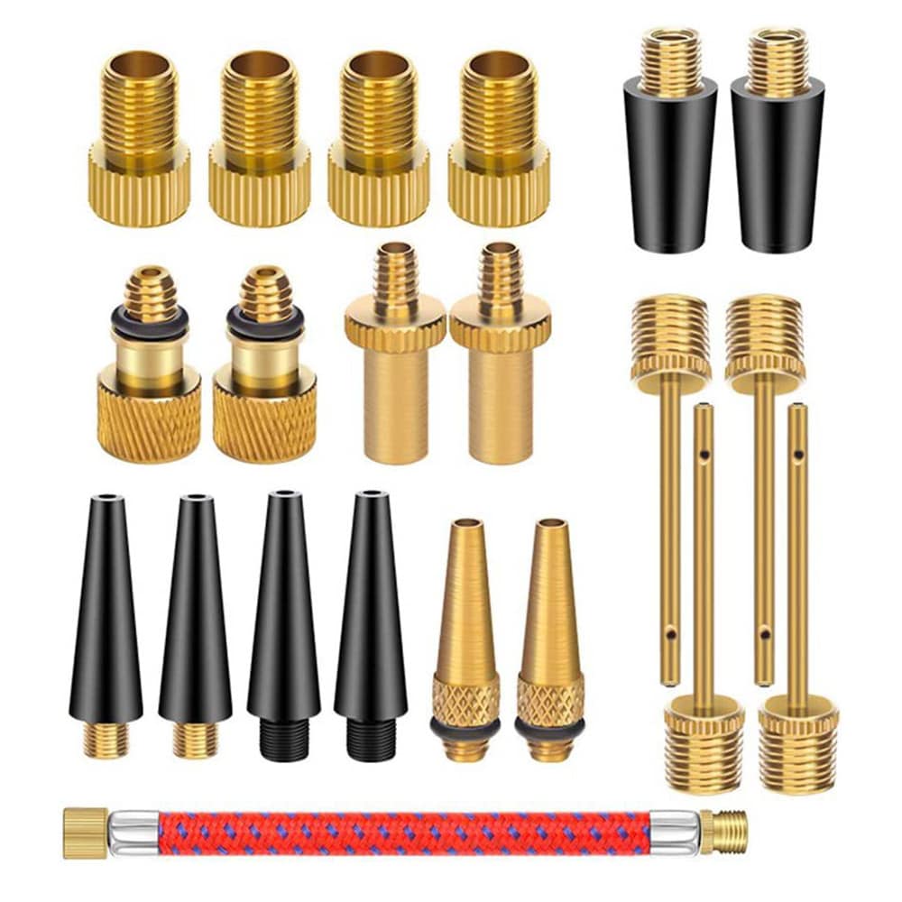 Cykelventiladapter kit 21 delar med universella munstycken