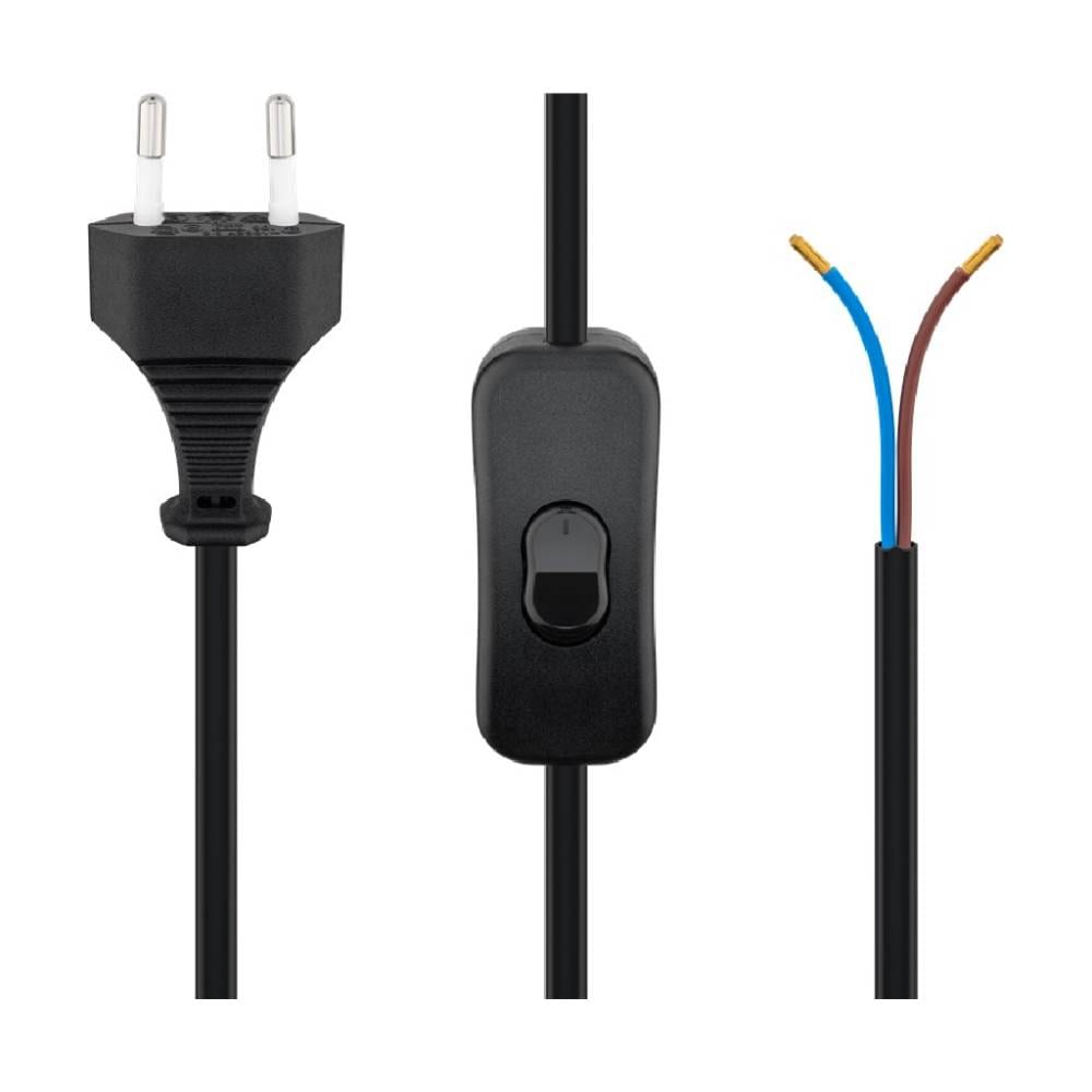 Goobay Strömkabel 1,5 m med Europlug och strömbrytare