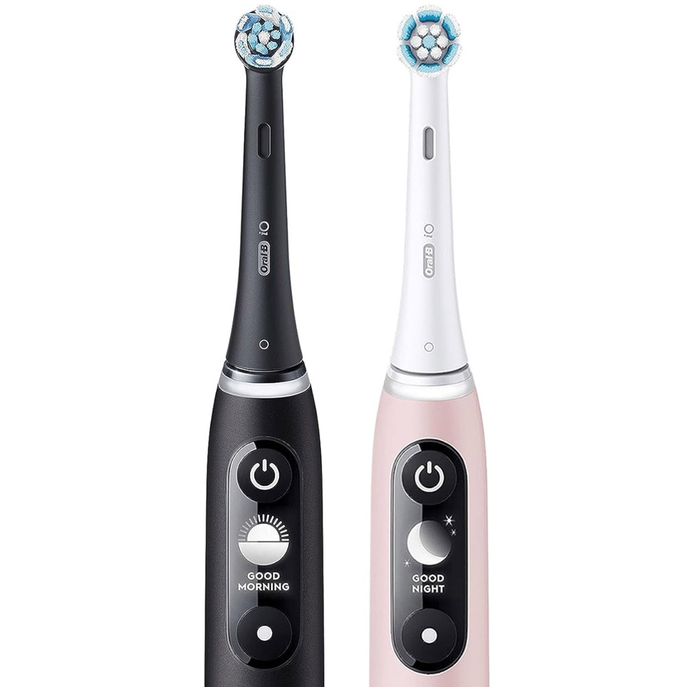 Braun Oral-B iO Duo Series 6 elektrisk tandborste med AI och interaktiv display - Black Lava / Rosa