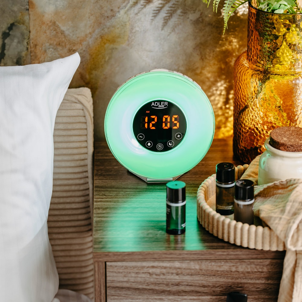 Väckarklocka med wake-up light och soluppgångssimulering