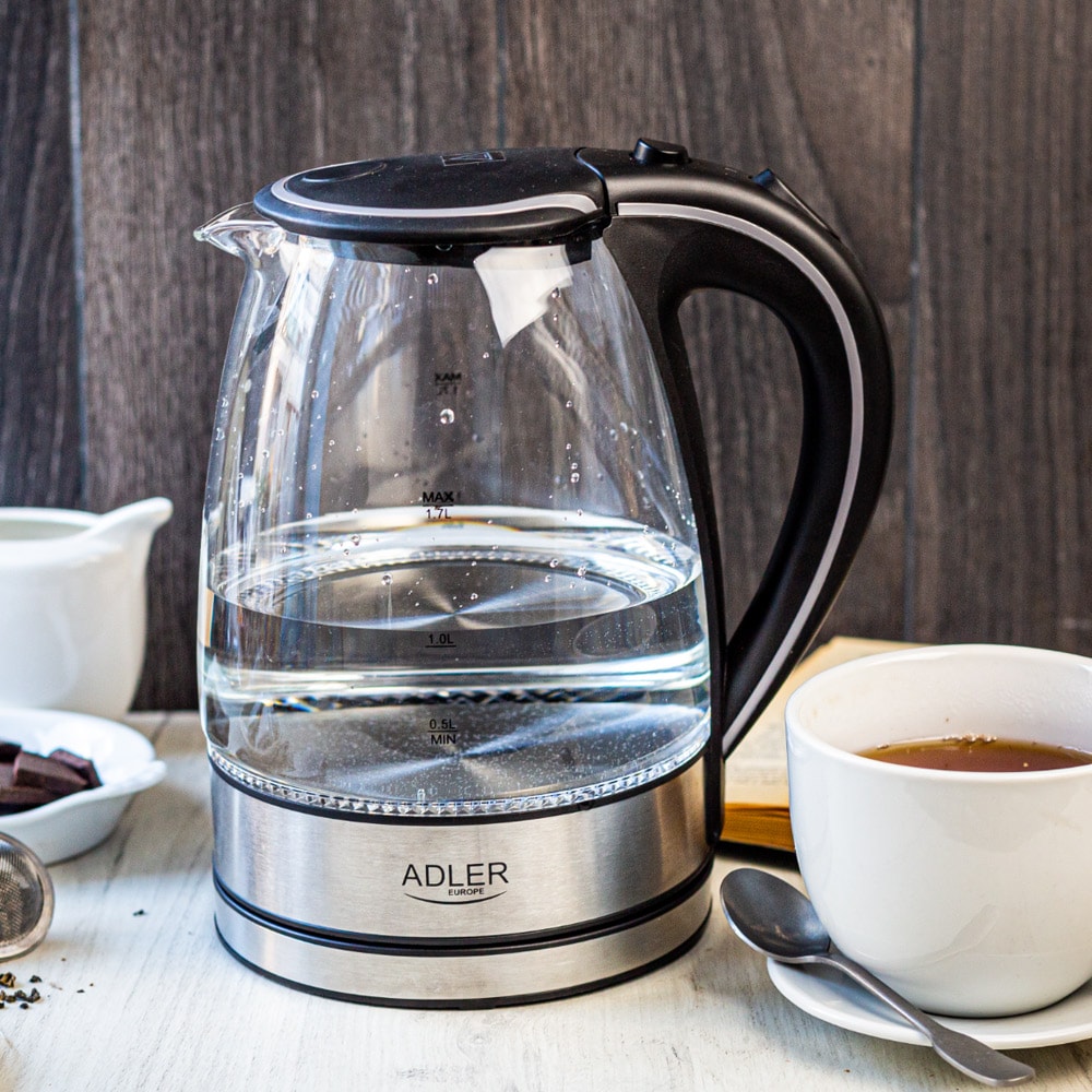 Vattenkokare 1,7 liter 2000 W med glasbehållare