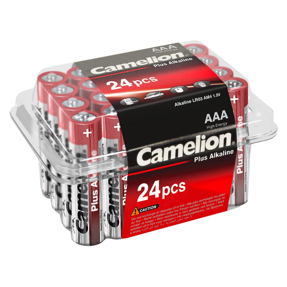 24-pack Camelion Plus Alkaline AAA/LR03 batterier 1,5V