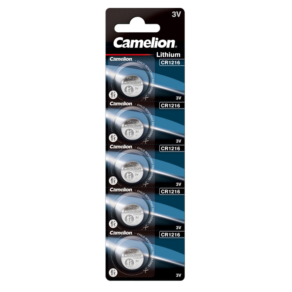 Camelion CR1216 litium knappcellsbatteri 3V 5-pack