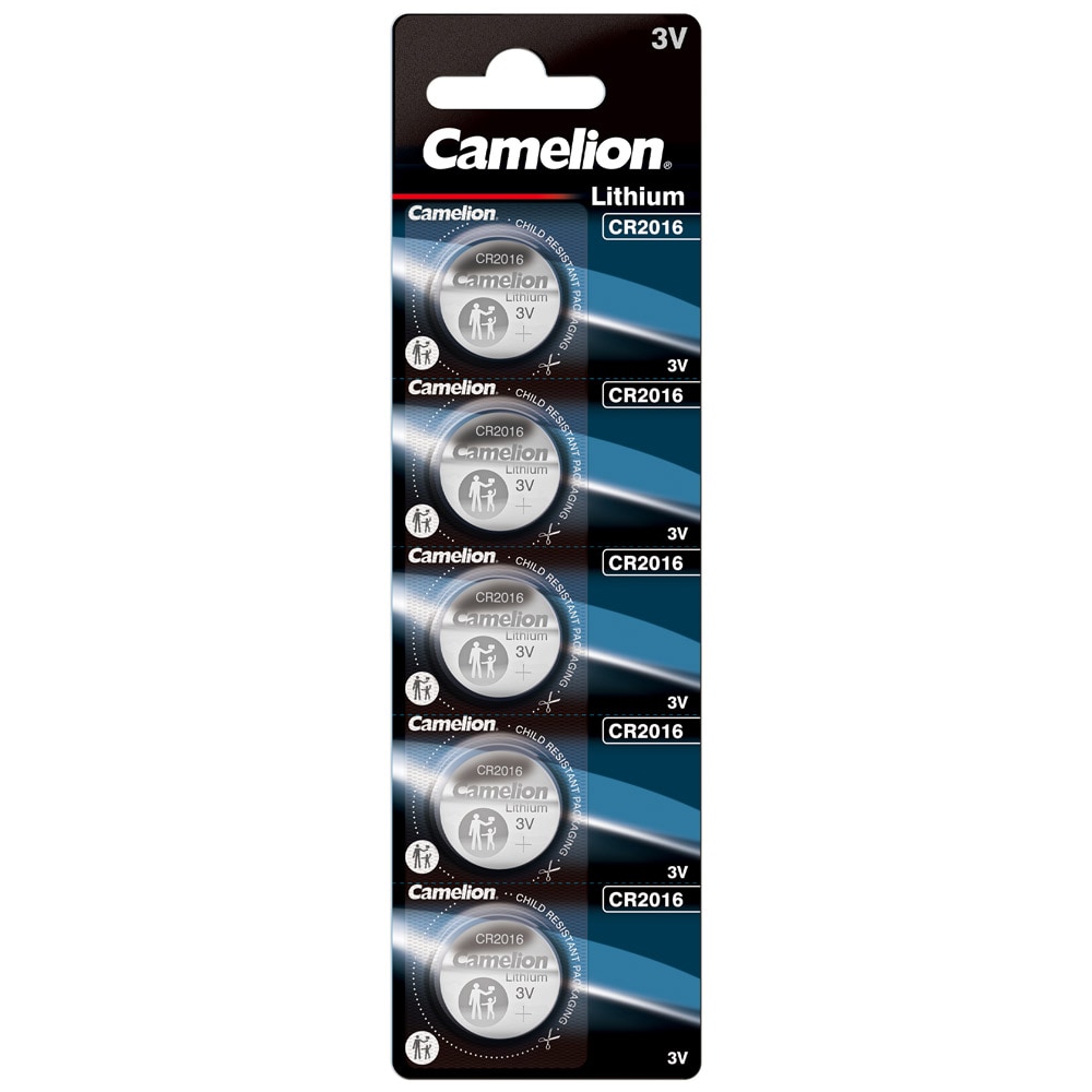 Camelion CR2016 litium knappcellsbatteri 3V 5-pack