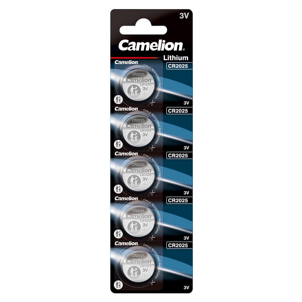 Camelion CR2025 litium knappcellsbatteri 3V 140mAh 5-pack