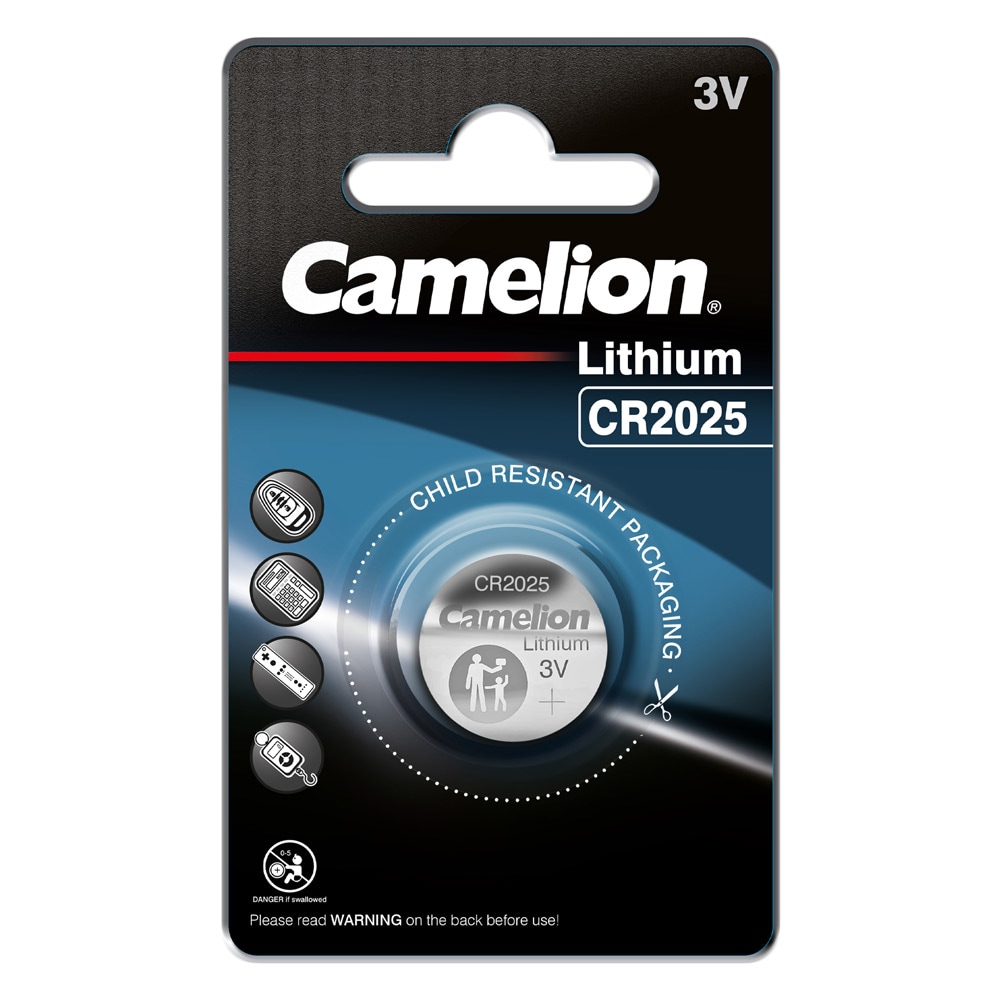 Camelion CR2025 litium knappcellsbatteri 3V 140mAh 1-pack