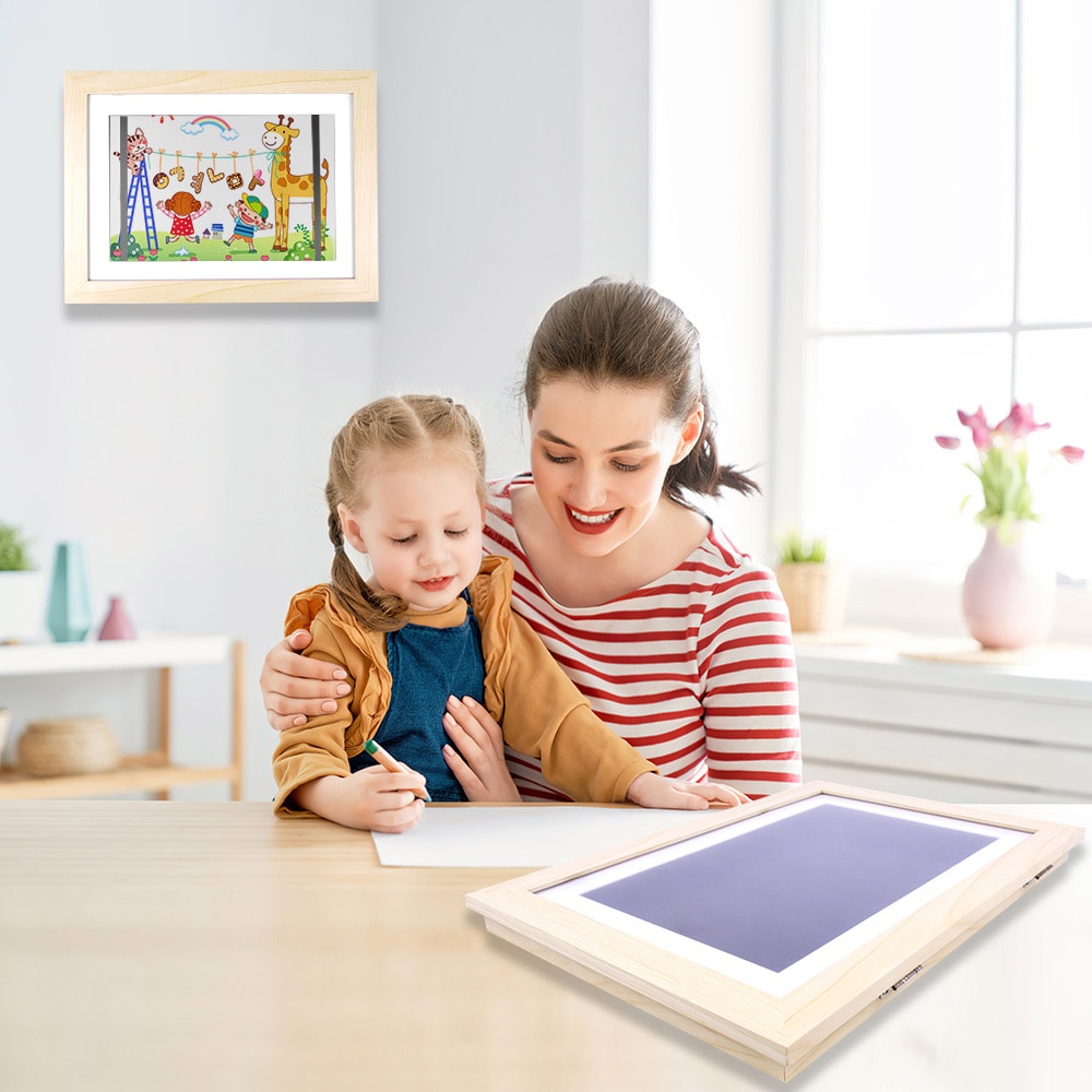 A4 konstfotoram i trä med magnetisk frontöppning