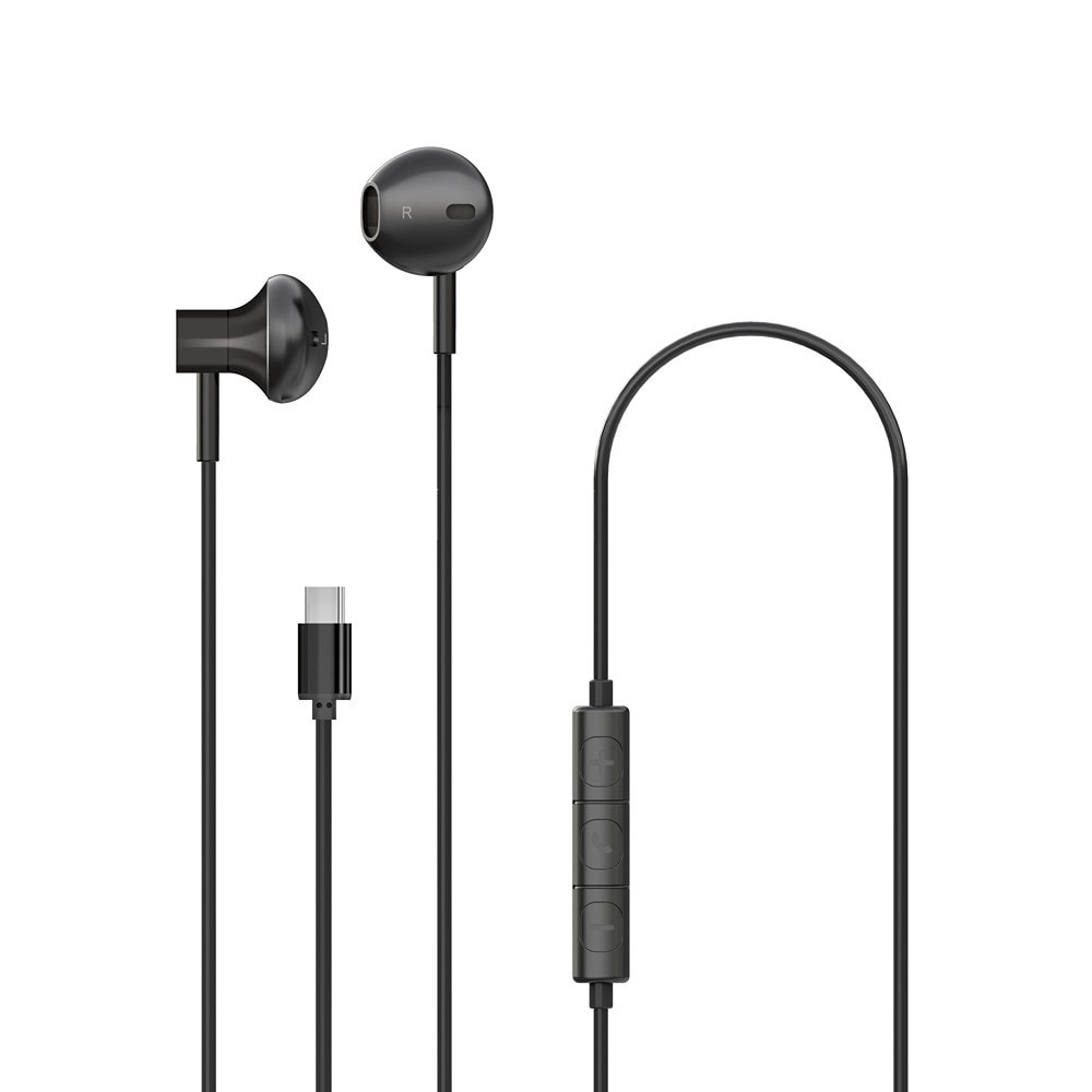 XQISIT In-Ear Headset med USB-C - Svart