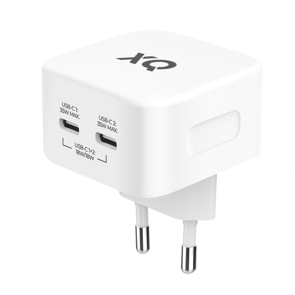 Freenet GaN Väggladdare med 2xUSB-C 35W - Vit