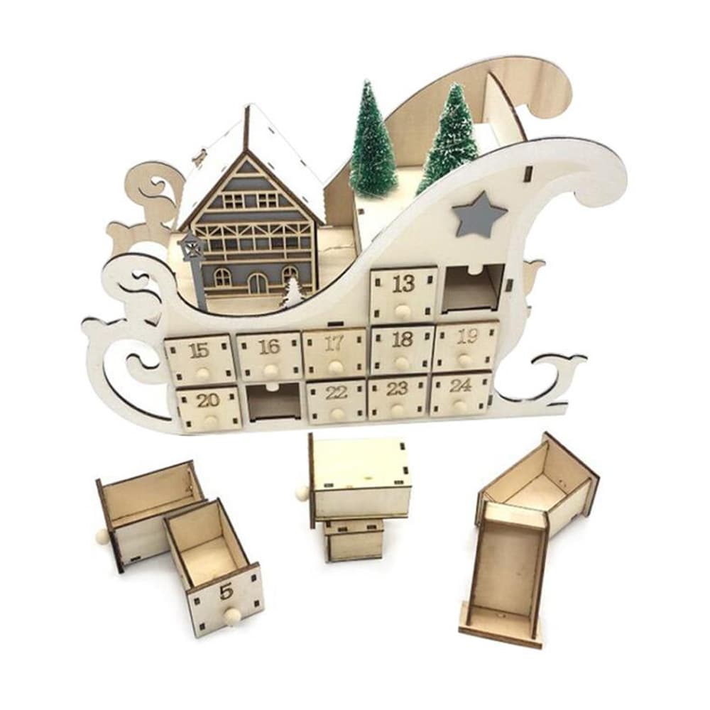 Julkalender - Släde med LED-belysning