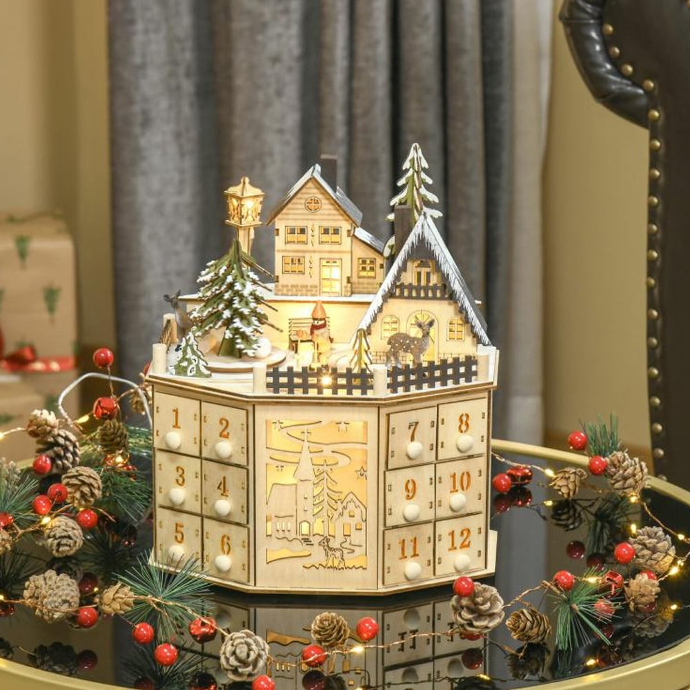 Julkalender - Hus med LED-belysning