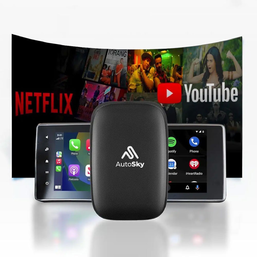 AutoSky AI Box Lite – Trådlös CarPlay och Android Auto