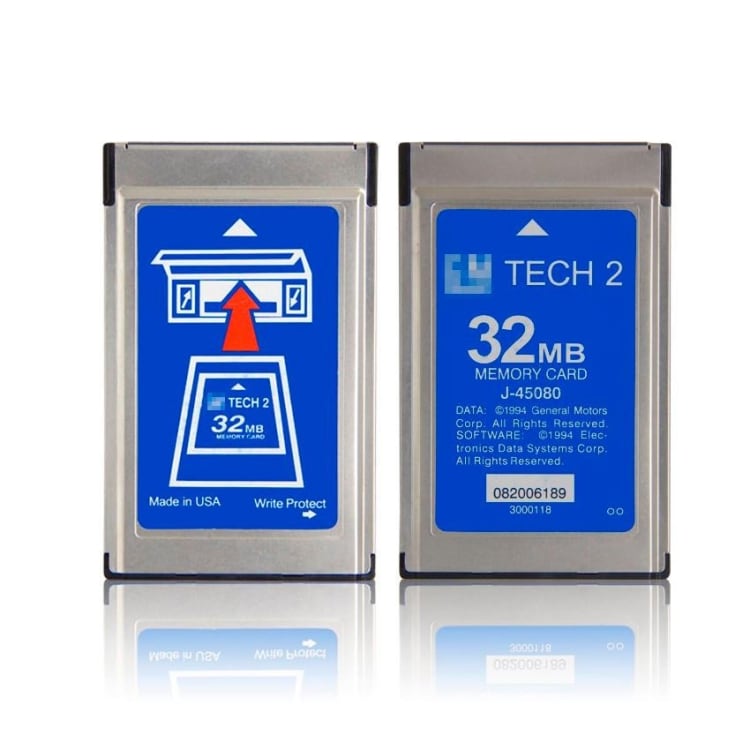GM Tech2 -tietokortti 32 Mt Saab 1999–2012 – englanninkielinen versio