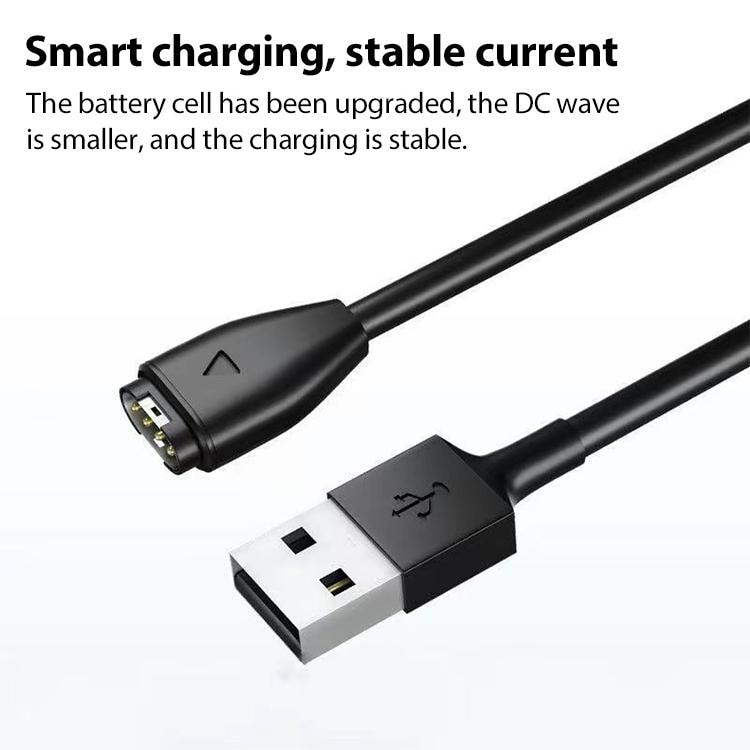 Laddkabel med USB till Garmin Fenix 8 / 7X / 6S Pro 1 m – Svart