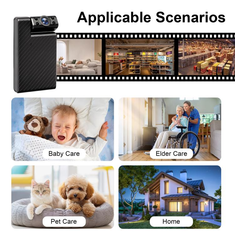 Minikamera med 1080P HD WiFi-videoinspelning – Svart