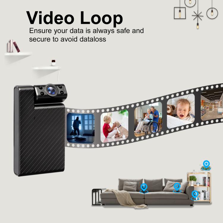 Minikamera med 1080P HD WiFi-videoinspelning – Svart