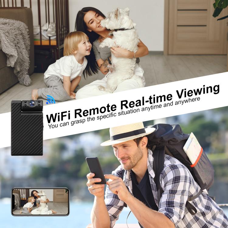 Minikamera med 1080P HD WiFi-videoinspelning – Svart