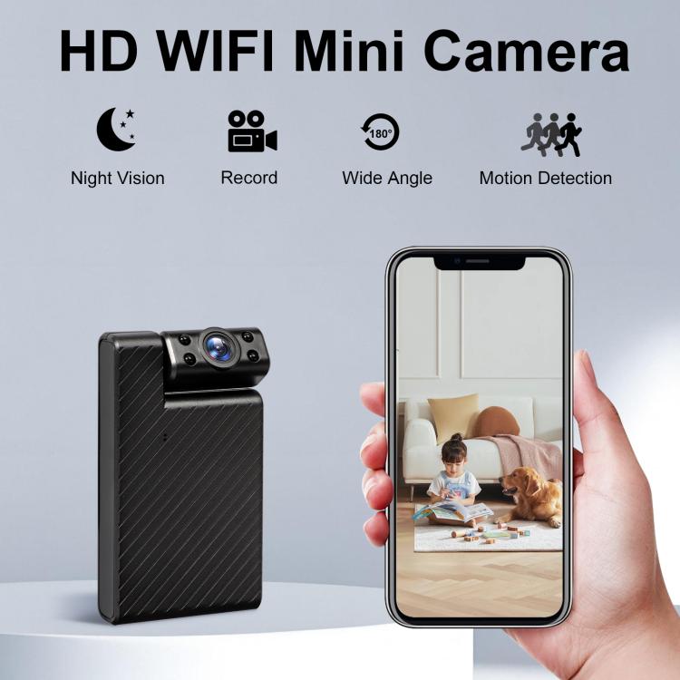 Minikamera med 1080P HD WiFi-videoinspelning – Svart