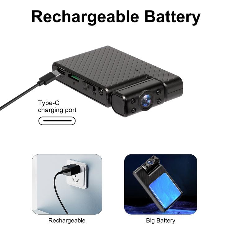 Minikamera med 1080P HD WiFi-videoinspelning – Svart