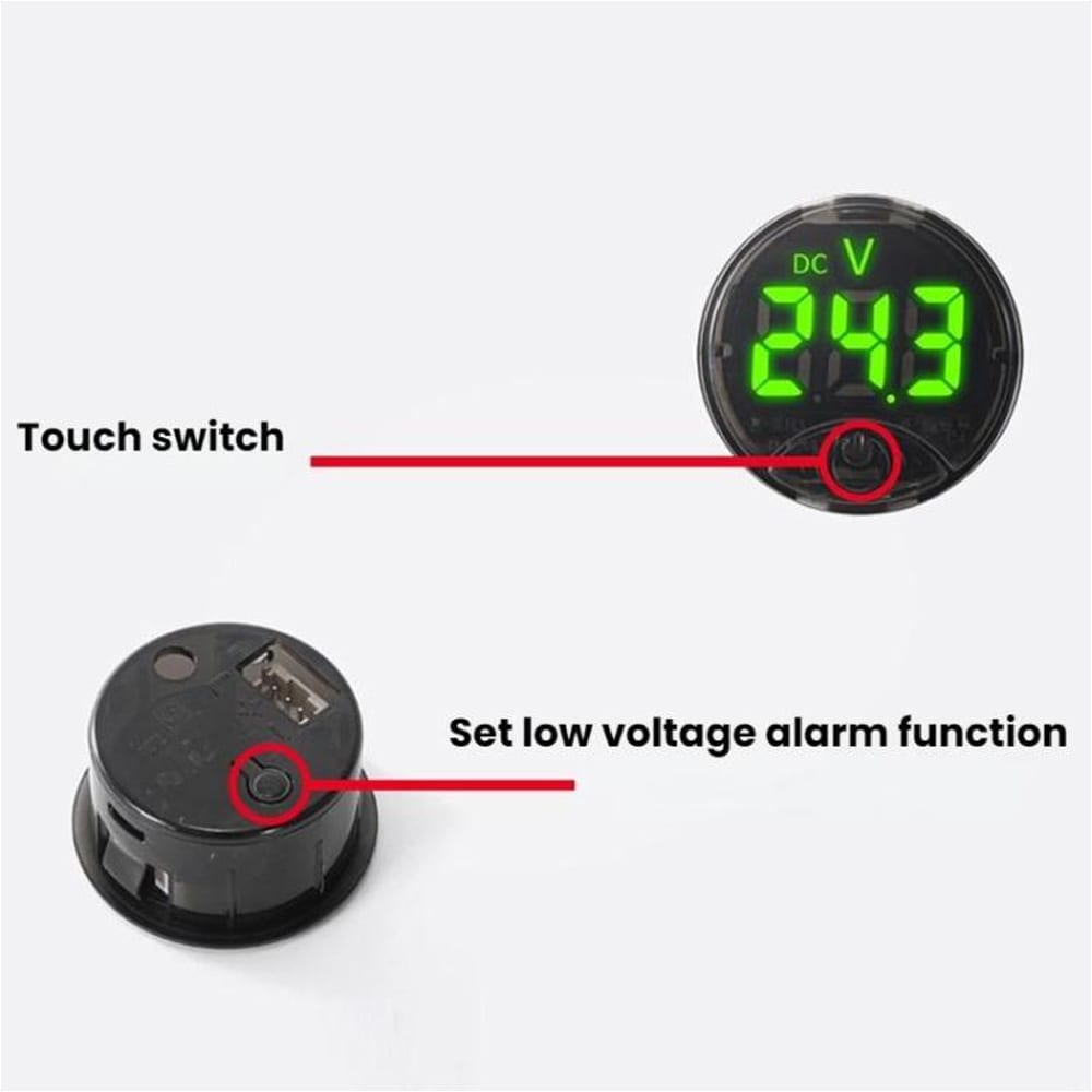 LED Voltmeter Digital Rund 7–120V / 50–265V