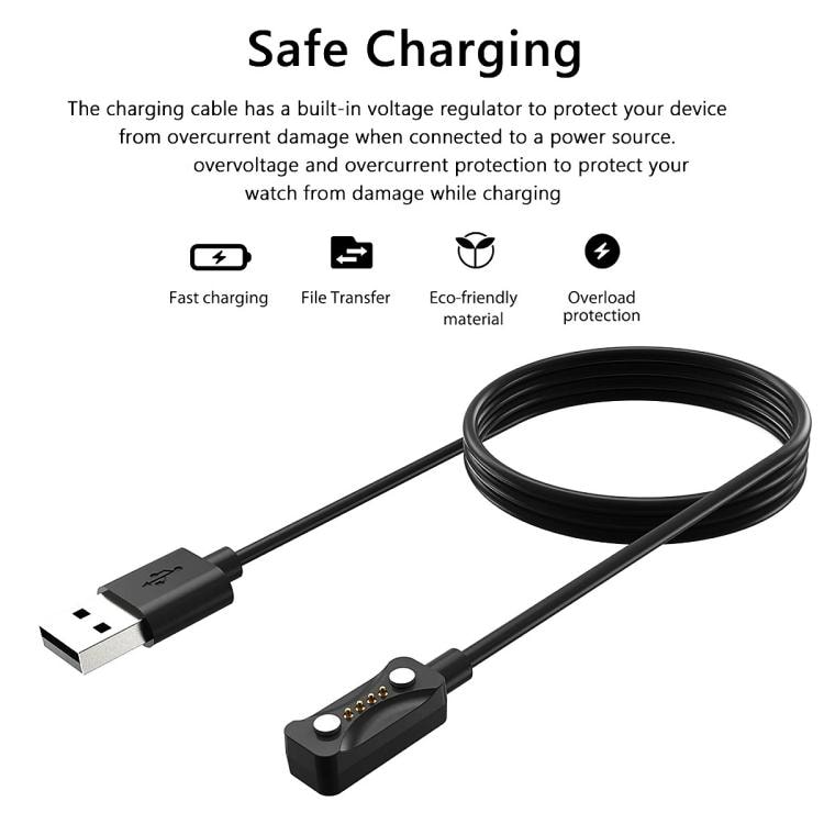 Laddkabel USB för Polar Pacer Pro 1 m – Svart