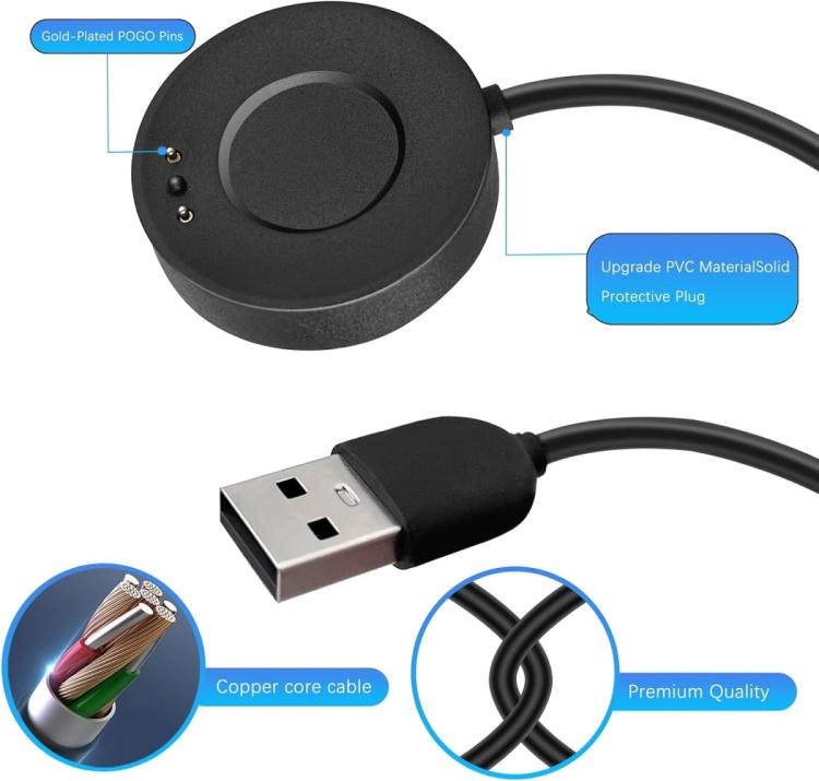Laddkabel USB till Withings Scan Watch 1 m – Svart