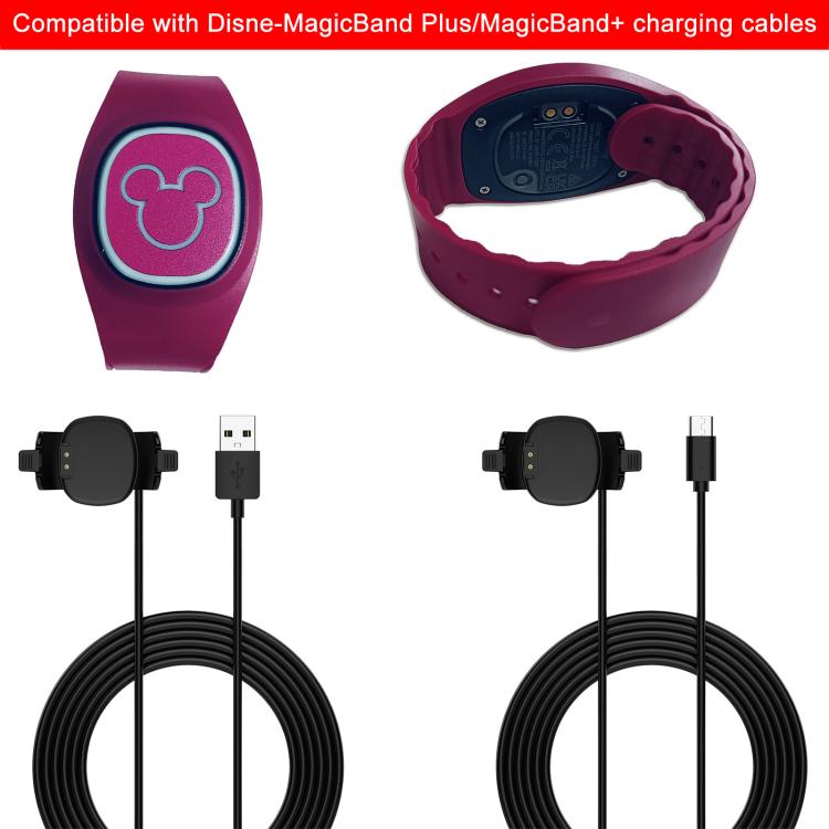 USB-C laddkabel till Disney MagicBand+ – 1 m Svart