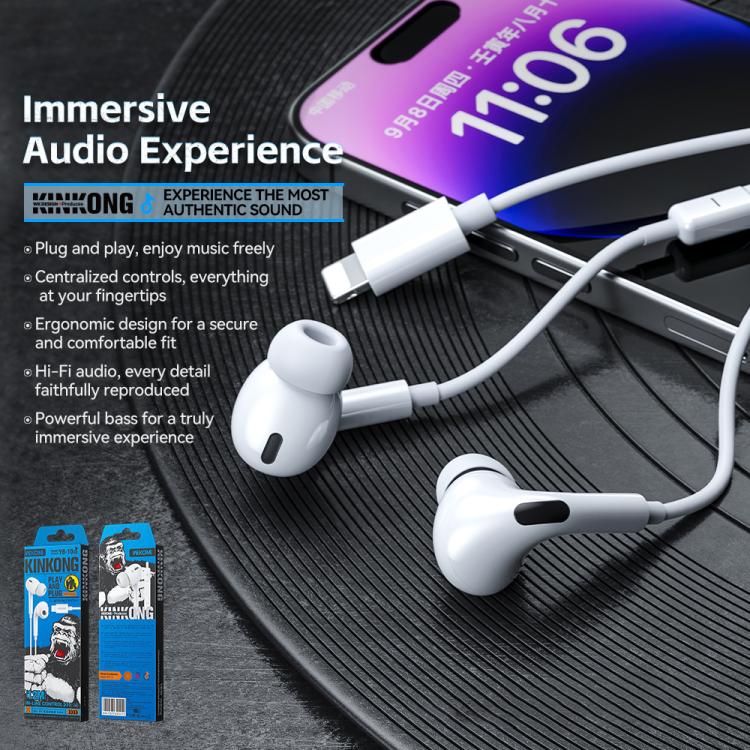 In-Ear Headset med Lighting-kontakt - Vit