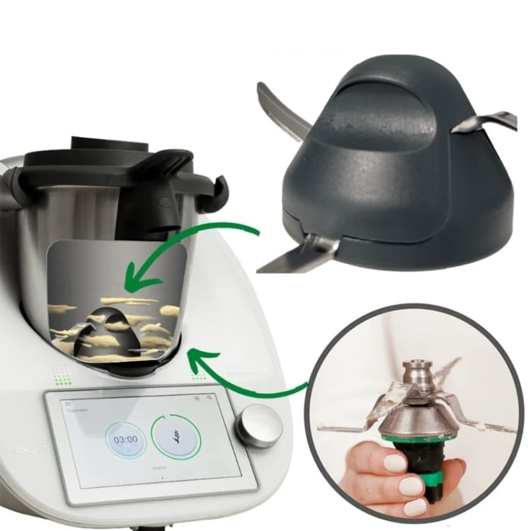 Skyddslock för degkniv till Thermomix TM6 TM5 - Mörkgrå