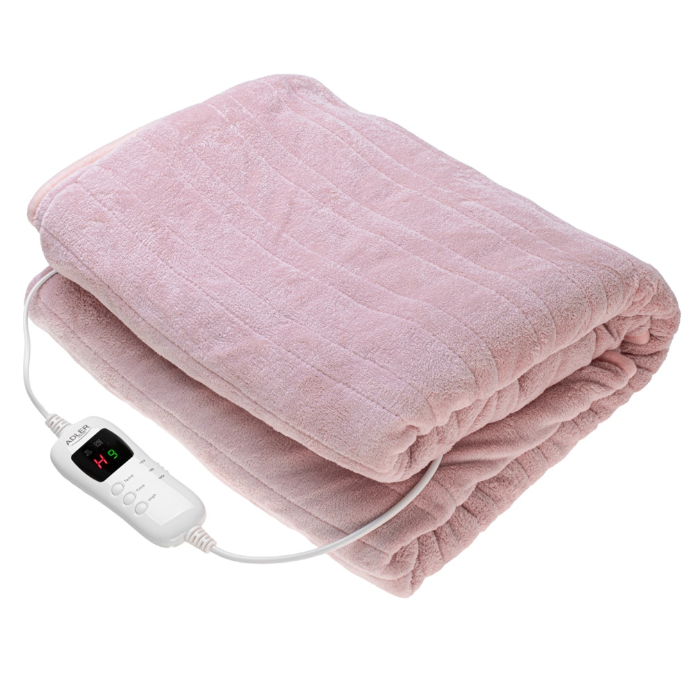 Adler värmefilt med 7 värmelägen och timer – Rosa