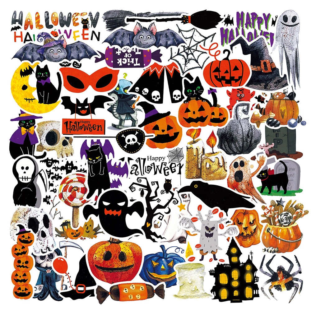 Halloween-klistermärken 51-pack