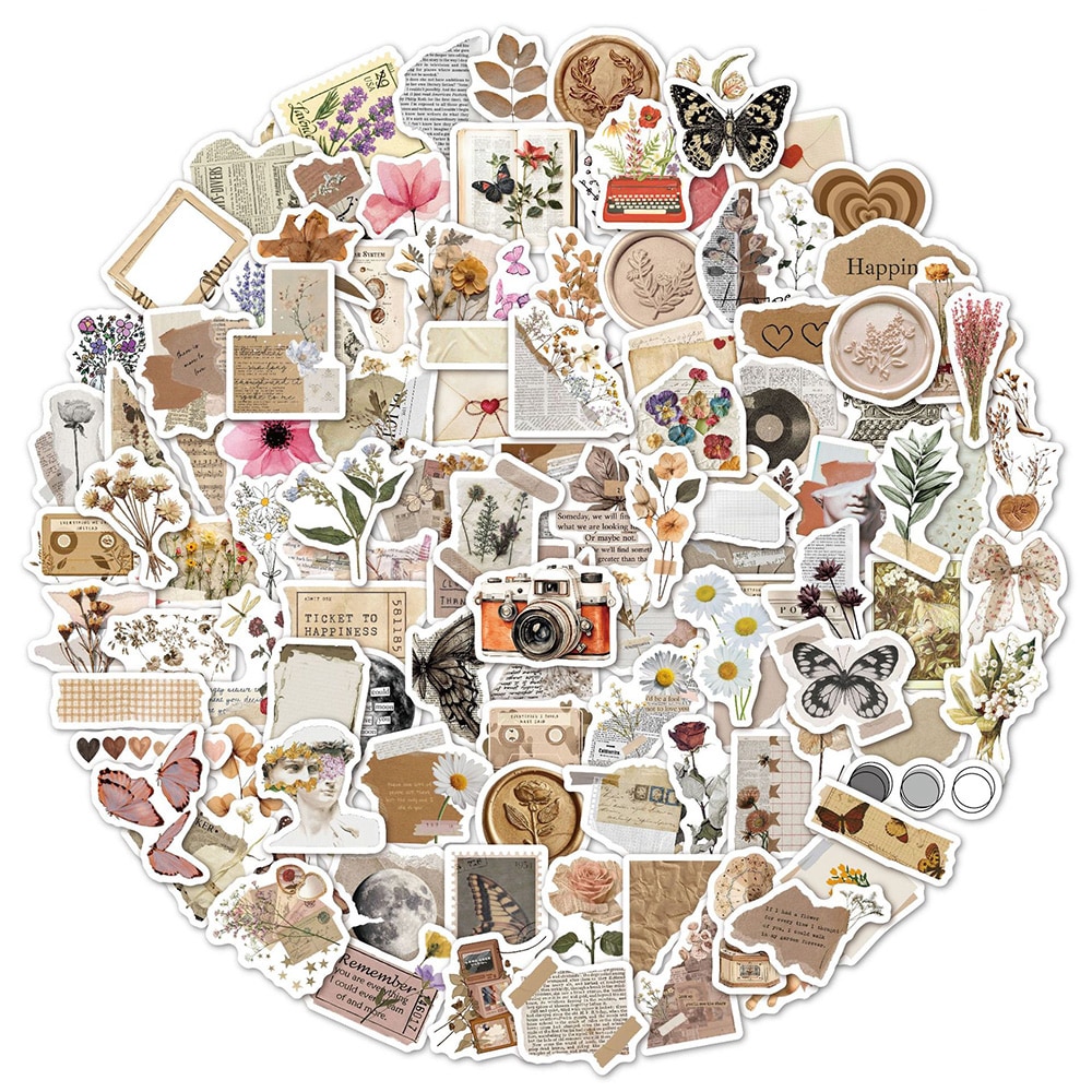Vintage-klistermärken 120-pack