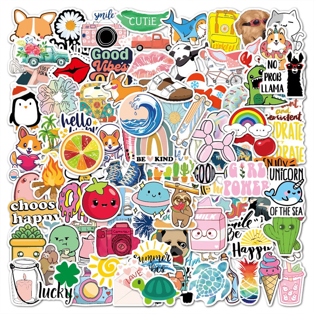 Klistermärken sommartema 100-pack