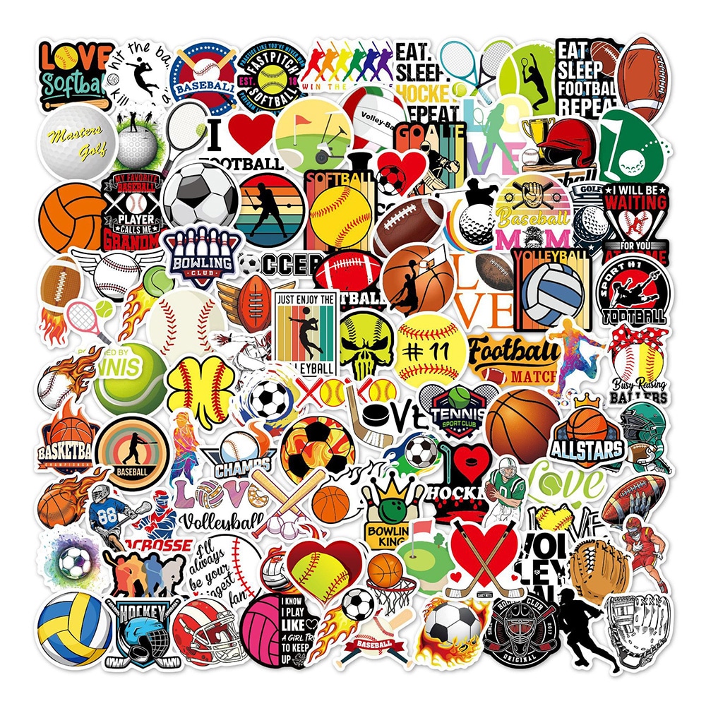 Klistermärken sporttema 100-pack