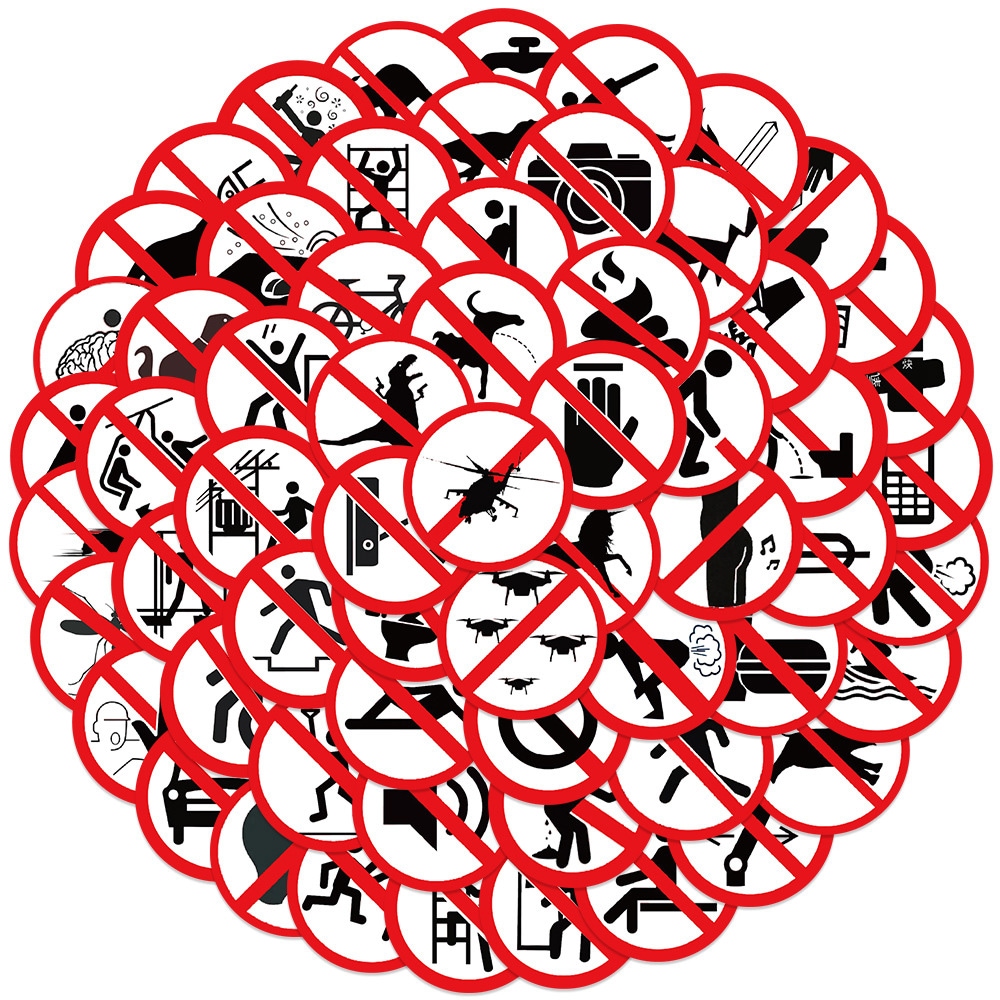 Roliga varningsklistermärken 62-pack