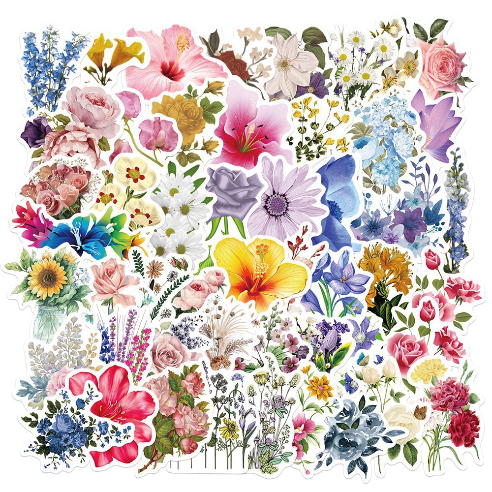 Blom-klistermärken 50-pack