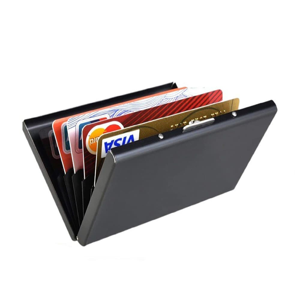 Korthållare i rostfritt stål - Svart