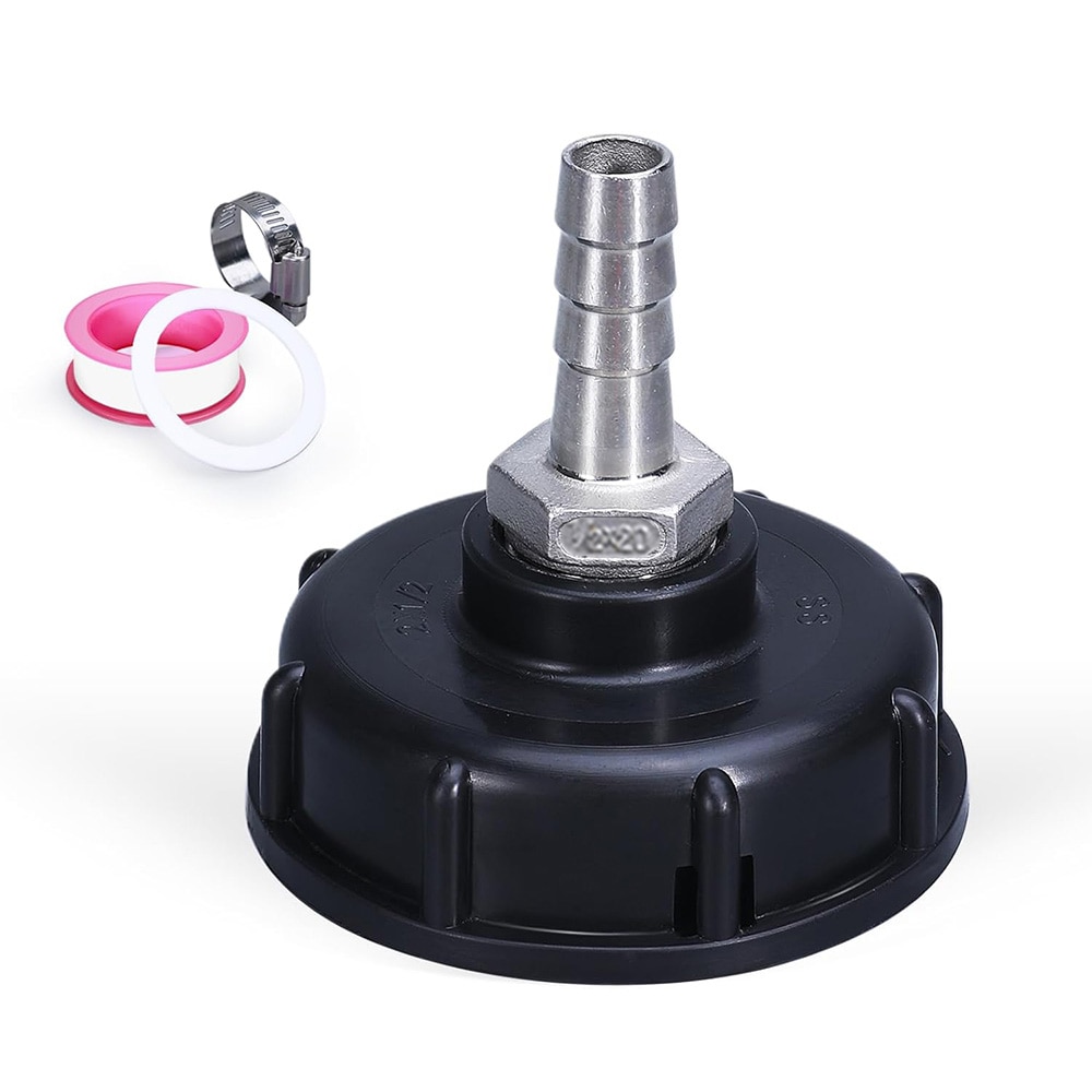 Kopplingsadapter till IBC-tank S60x6mm till 15mm slangkoppling i rostfritt stål