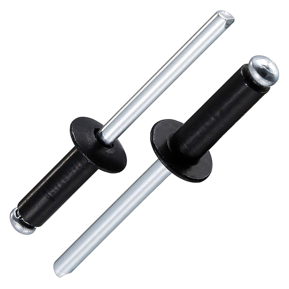 Låda med Blindnitar i aluminiumstål 500 delar - Svart huvud