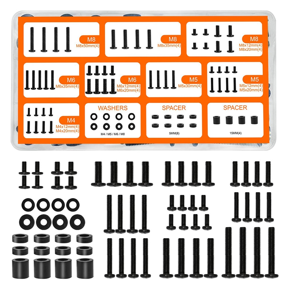 Specialskruvar för väggmontering av TV-apparater 68 delar i kolstål