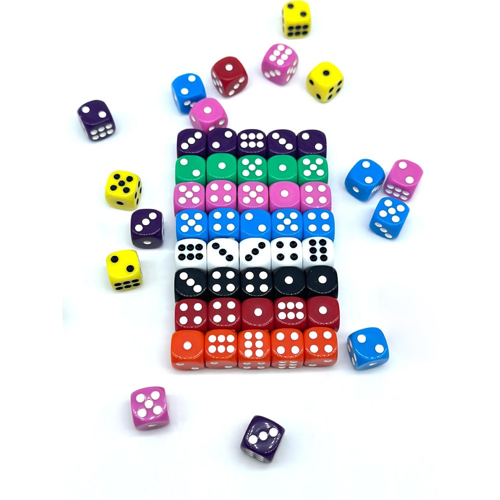 Tärningar i blandade färger 100-pack